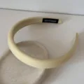 Serre-tête rembourré à carreaux diagonaux jaunes pour femmes avec étiquette tissée fait main - Jaune Sergé / 2.0cm