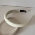 Serre-tête rembourré à carreaux jaune et blanc pour femme, accessoire de cheveux élégant - Jaune Clair Sergé / 2.0cm