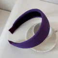 Elegant purple wide sponge headband with ribbed texture for high-end fashion styling - 5cm Wide / Deep purple