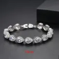 Elegante pulsera de circonita AAA en forma de gota, acabado plateado, medida 19cm - 19cm装 / Blanco