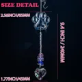 Crystal suncatcher hanging pendant with metal cat paw and heart shape for home decor gift. - Transparent Crystal Paw with Heart Pendant