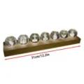 Set of 7 religious 3D crystal ball night lights on 31cm illuminated wooden base - Religious Theme Set (7 Balls) / Base 31x5.8x2.4cm Ball 40mm