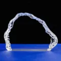 Exquisite clear crystal mountain arch ornament with water ripple texture for creative desktop decor - Arch Ripple Design (No Letter UV Printing)