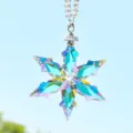Crystal snowflake car hanging ornament prismatic suncatcher for auto interior mirror decor - Holographic