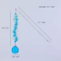 Attrape-soleil en cristal bleu suspendu avec boule à facettes et dimensions précises - Style Bleu Clair