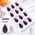 Violette Glassteine zum Aufnähen in Tropfenform mit zwei Löchern für DIY-Schmuck - 7*12mm 72 Stk./Packung / Violett