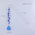 Attrape-soleil en cristal bleu à suspendre avec boule de prisme et ses dimensions - Style Bleu