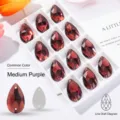 Premium mittelviolette tropfenförmige Glas-Nähsteine für DIY-Schmuck und Handwerk - 7*12mm 72 Stk./Packung / Mittleres Lila