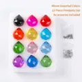 Juego de 12 bolas de cristal de colores de 40mm con accesorios para decoración DIY - Juego mixto de 12 colores / Juego de Bolas 40mm