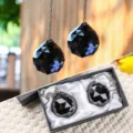 Schwarzer 40mm facettierter Kristallkugel-Prismen-Sonnenfänger mit eleganter Geschenkbox - Einzelstück / Schwarz