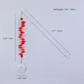 Attrape-soleil cristal prisme arc-en-ciel avec perles rouges, longueur totale 60cm - Style Couleur Transparente