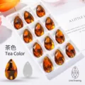 Hochwertige bernsteinfarbene Glastropfen-Nähsteine für DIY-Schmuck und Bastelarbeiten - 11 * 18mm 28 PCs/bag / Braun