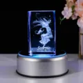 3D-laser-gravierter Skorpion Sternzeichen Kristallwürfel mit silbernem LED-Sockel - Skorpion (Runder Sockel)