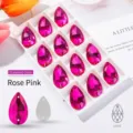 Leuchtend rosarote tropfenförmige Glas-Aufnähsteine für DIY-Handarbeit-Schmuckzubehör - 13*22mm 20 Stk./Packung / Fuchsia