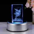 Sagittarius Sternzeichen 3D Lasergravierter Kristall mit rotierendem blauem LED-Sockel - Schütze (Runder Sockel)