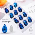 Hochwertige königsblaue Glastropfen zum Aufnähen für DIY-Schmuck und Bastelprojekte - 11 * 18mm 28 PCs/bag / Blau
