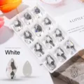 Tränenförmige klare Glas-Strasssteine mit Doppellöchern zum Nähen von DIY-Schmuck - 13*22mm 20 Stk./Packung / Weiß