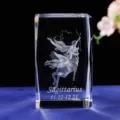 Schütze Sternzeichen 3D-Laser-Innengravur Kristallblock Ornament für Urlaubsgeschenke - Schütze / 50*50*80 Kristallwürfel