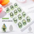 Apfelgrüne facettierte tropfenförmige Glas-Strasssteine zum Aufnähen für DIY-Schmuck - 11 * 18mm 28 PCs/bag / Apfelgrün