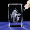 Leo Sternbild lasergravierte Kristallglas Block Ornament für Schlafzimmer Dekoration - Löwe / 50*50*80 Kristallwürfel