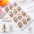 Champagner-Tropfenglas-Aufnähsteine mit zwei Löchern für DIY-Bastelarbeiten - 11 * 18mm 28 PCs/bag / Champagner