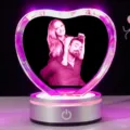 Gepersonaliseerde 3D-lasergegraveerde hartkristallen lamp met foto voor cadeau - Stijl van Interne Gravering Koppel op de Rug
