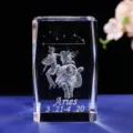 3D-lasergraviertes Widder-Zodiac-Kristall-Ornament mit Sternbild und feinen Sternen - Widder / 50*50*80 Kristallwürfel