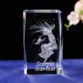 3D-lasergravierter Skorpion Sternzeichen Kristallblock mit Daten für Astrologie Geschenke - Skorpion (50*50*80mm Kristallwürfel)