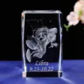 Waage Sternzeichen 3D Laser graviertes Kristallblock Ornament als Geschenk - Waage (50*50*80mm Kristallwürfel)
