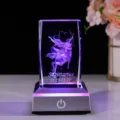 Schütze 3D Laser graviertes Kristall Ornament mit leuchtendem LED Lichtsockel Geschenk - Schütze (Kristallwürfel + Quadratischer Sockel)