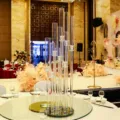 Elegant nine-head crystal glass candelabra centerpiece for wedding banquet table decor - 9-Head Spiral Style / Fits 22mm Taper Candles