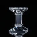Elegante portavelas de cristal tallado para decoración de mesa de bodas - Pequeño 9X9X13cm