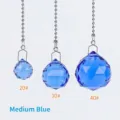 Faceted medium blue crystal ball pendants for chandelier accessories and DIY hanging decor - 20# / Medium Blue
