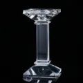 Portavelas elegante de cristal de estilo europeo para decoración de mesa - Grande 9X9X18cm