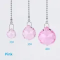 Set of pink faceted crystal ball pendants in three sizes for chandelier and DIY home decor - 20# / Pink