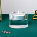 Eleganter transparenter K9-Kristall-Teelichthalter für romantische Abendessen 5,2x4cm - 5.2x4cm / Transparent