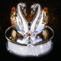 Elegante soporte perfume coche cisne cristal ámbar con base decorada con cristales brillantes - Champán