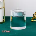 Hochwertiger K9 Kristall-Teelichthalter 5,2x6cm für romantische Tischdekorationen - 5.2x6cm / Transparent