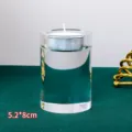 Hochwertiger europäischer K9 Kristall-Zylinder-Kerzenhalter für Teelichter, 5,2x8cm Design - 5.2x8cm / Transparent
