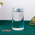Eleganter zylindrischer K9-Kristallkerzenhalter 5,2x10cm für romantische Tischdeko - 5.2x10cm / Transparent