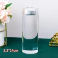 Moderner transparenter Zylinder-Glaskerzenhalter mit Teelicht Kerze 5,2x14cm Größe - 5.2x14cm / Transparent