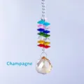 Attrape-soleil avec perles octogonales colorées et boule de cristal champagne - Pendentif Champagne / Multicolore