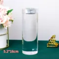 Klarer K9 Kristallglas Zylinder Kerzenhalter für romantische Tischdeko, 5,2x16cm - 5.2x16cm / Transparent
