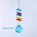 Pendentif boule de cristal bleu saphir avec perles octogonales arc-en-ciel pour voiture - Pendentif Bleu Roi / Multicolore