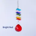 Pendentif attrape-soleil en cristal rouge foncé avec perles octogonales colorées - Pendentif Rouge / Multicolore