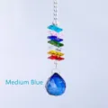 Pendentif attrape-soleil en cristal bleu avec perles octogonales arc-en-ciel - Pendentif Bleu Moyen / Multicolore