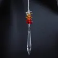 K9 crystal meteor shower suncatcher variant with red and amber prism beads decoration - Red / Red / Length 28cm