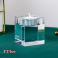 Portacandele in cristallo trasparente a forma di cubo, elegante bicchiere per candela. - 5*5*6cm / Trasparente