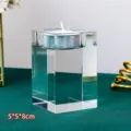 Portacandele in cristallo quadrato trasparente bicchiere di vetro per candela decorazione 5x5x8cm - 5*5*8CM / Trasparente
