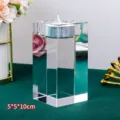 Portacandele quadrato in vetro di cristallo trasparente colonna candeliere aroma 5x5x10cm. - 5*5*10cm / Trasparente